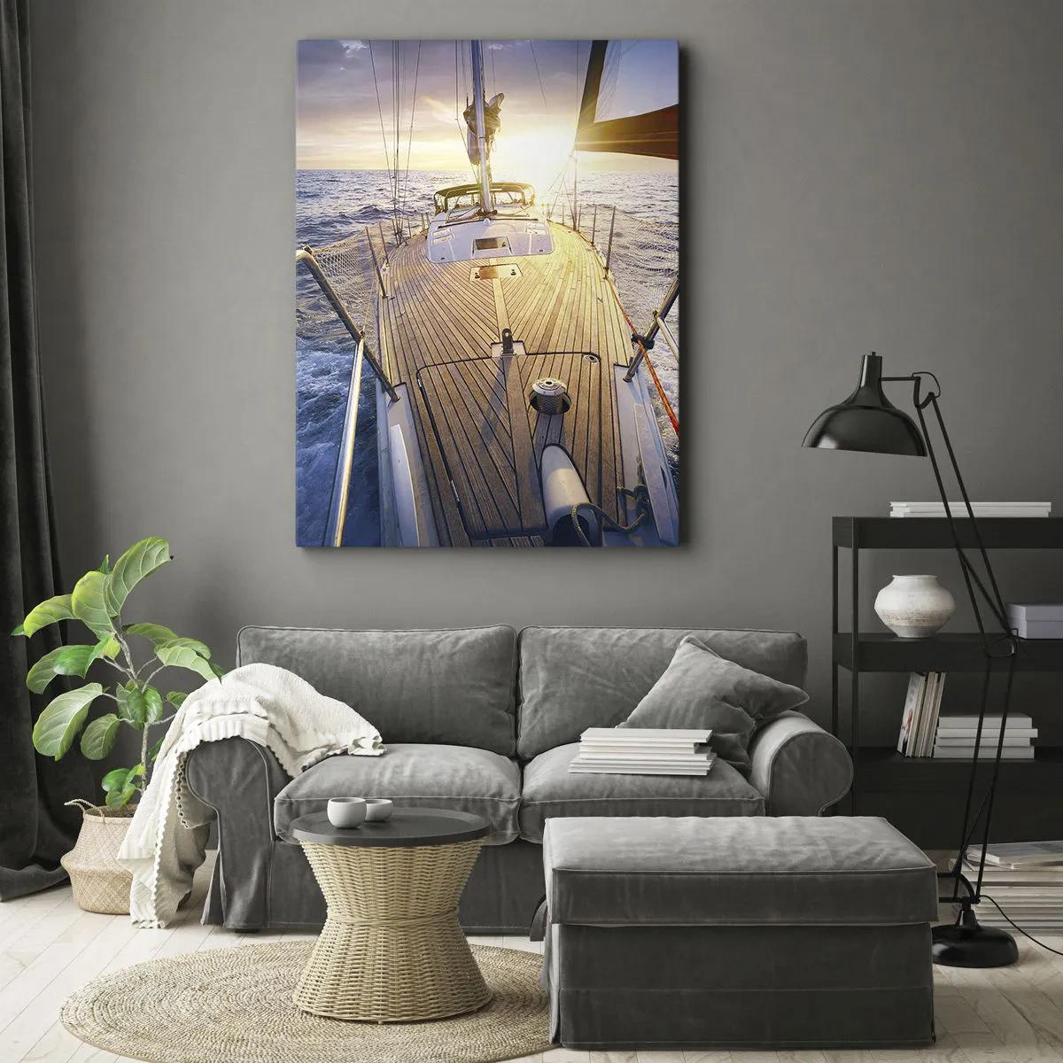 Canvastavla - Bild på duk - Springa på vågorna - 50x70 cm