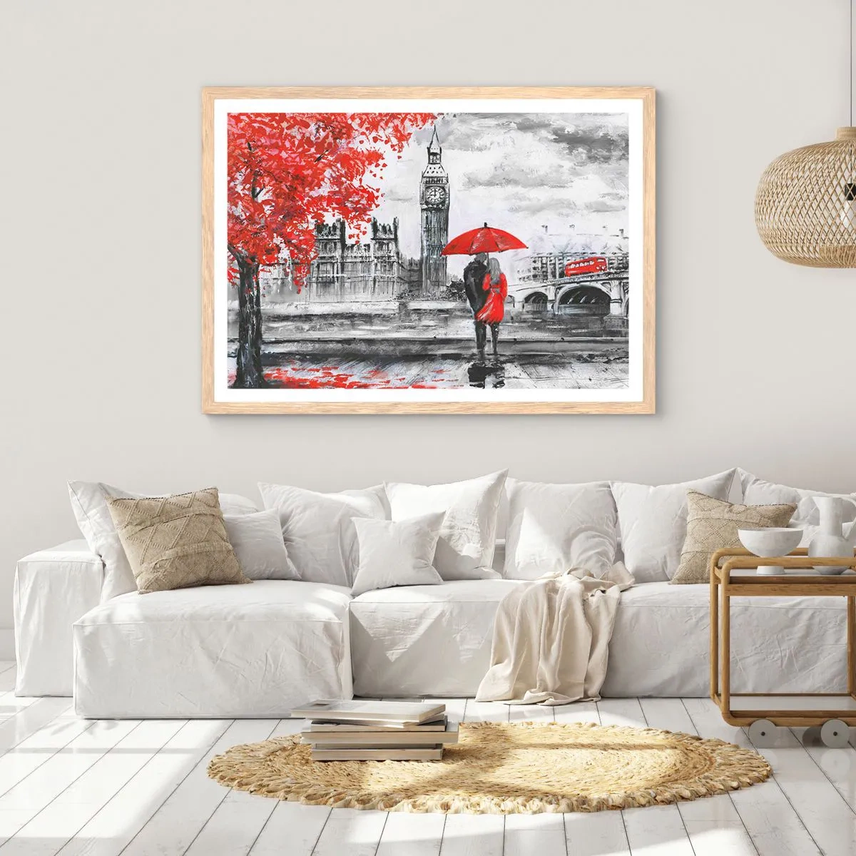 Affisch i ram av ljusek - Förälskade i London - 40x30 cm