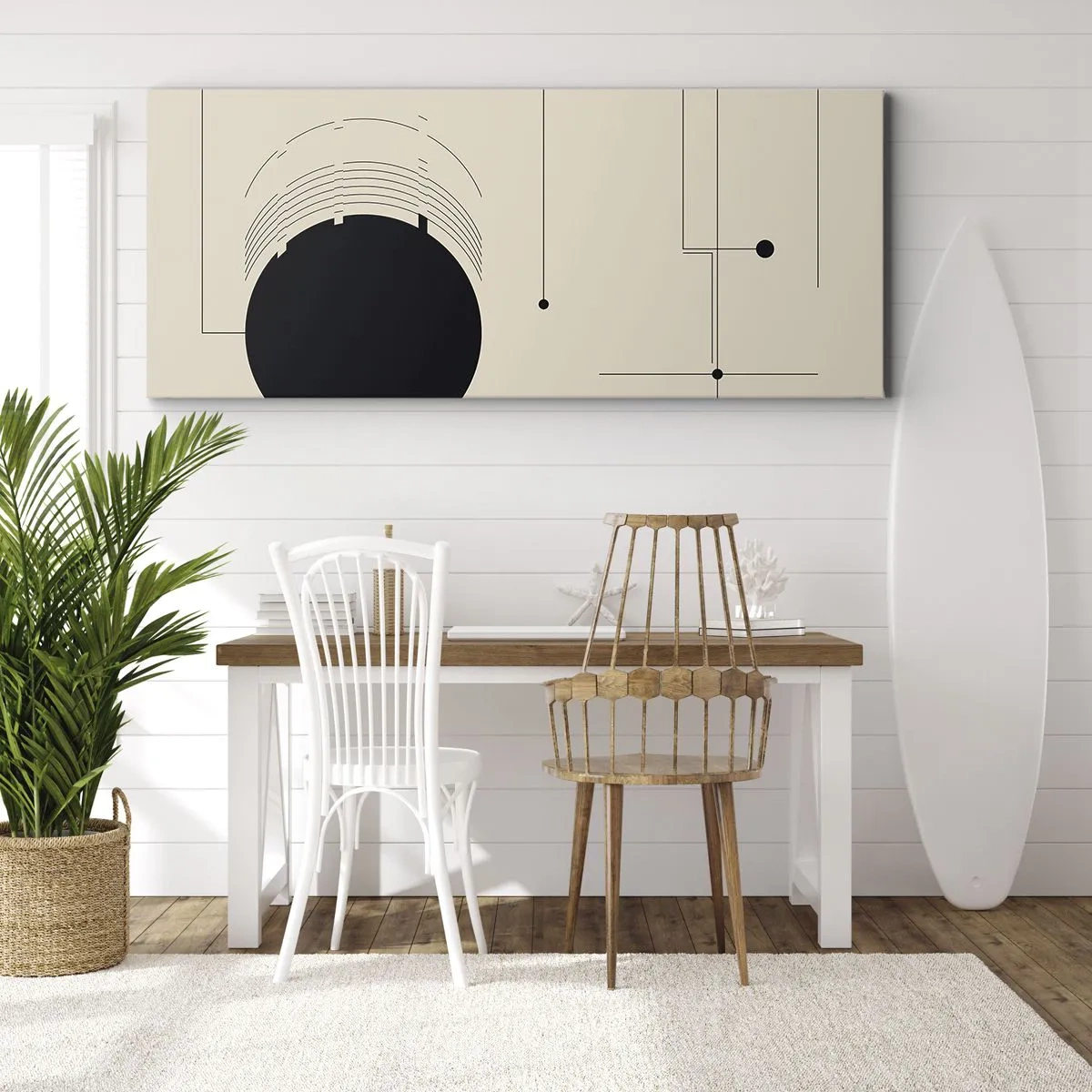 Canvastavla - Bild på duk - Fjädrande och dynamisk komposition - 90x30 cm