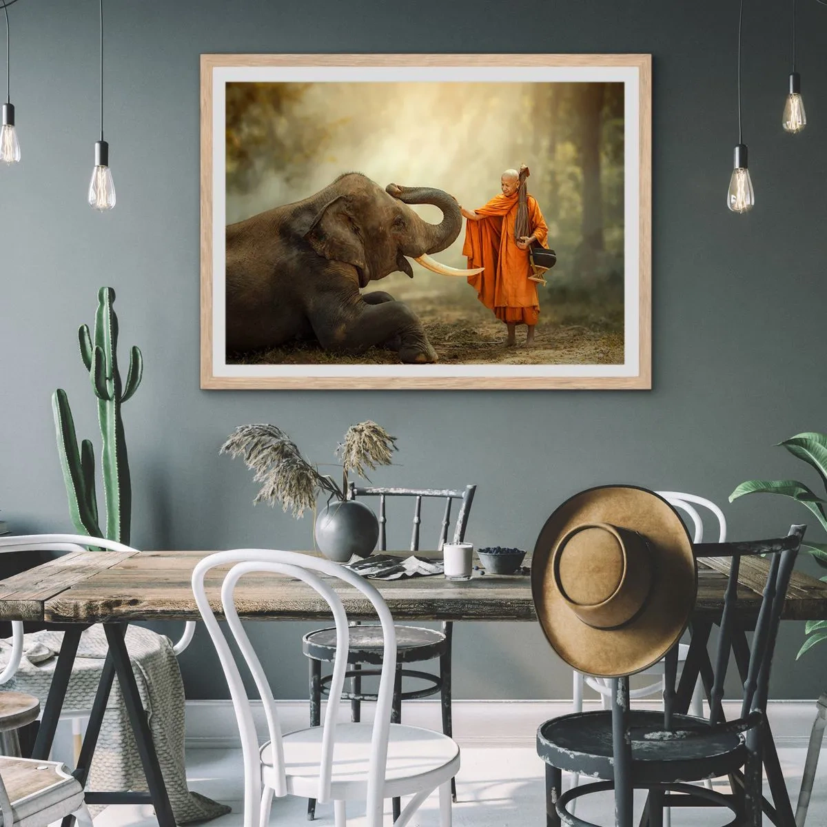 Affisch i ram av ljusek - Ett möte under resan - 91x61 cm