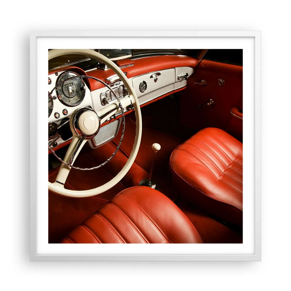 Affisch i vit ram - Lyx i vintage stil - 60x60 cm