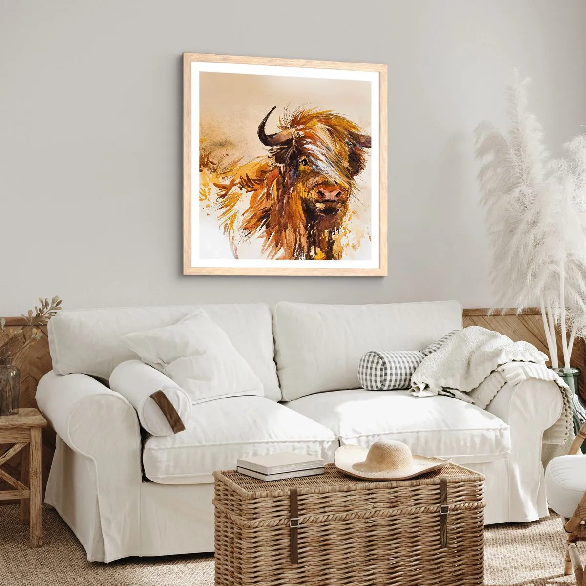 Affisch i ram av ljusek - Jägarens dröm - 60x60 cm