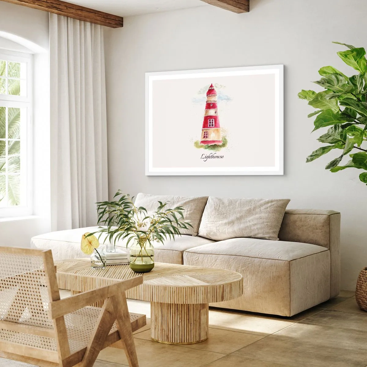 Affisch i vit ram - Det är alltid något väder - 100x70 cm