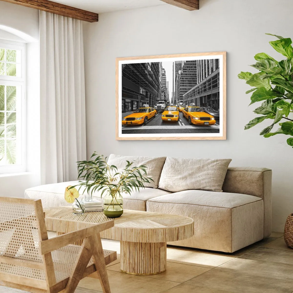 Affisch i ram av ljusek - Vi färgar denna stad - 50x40 cm