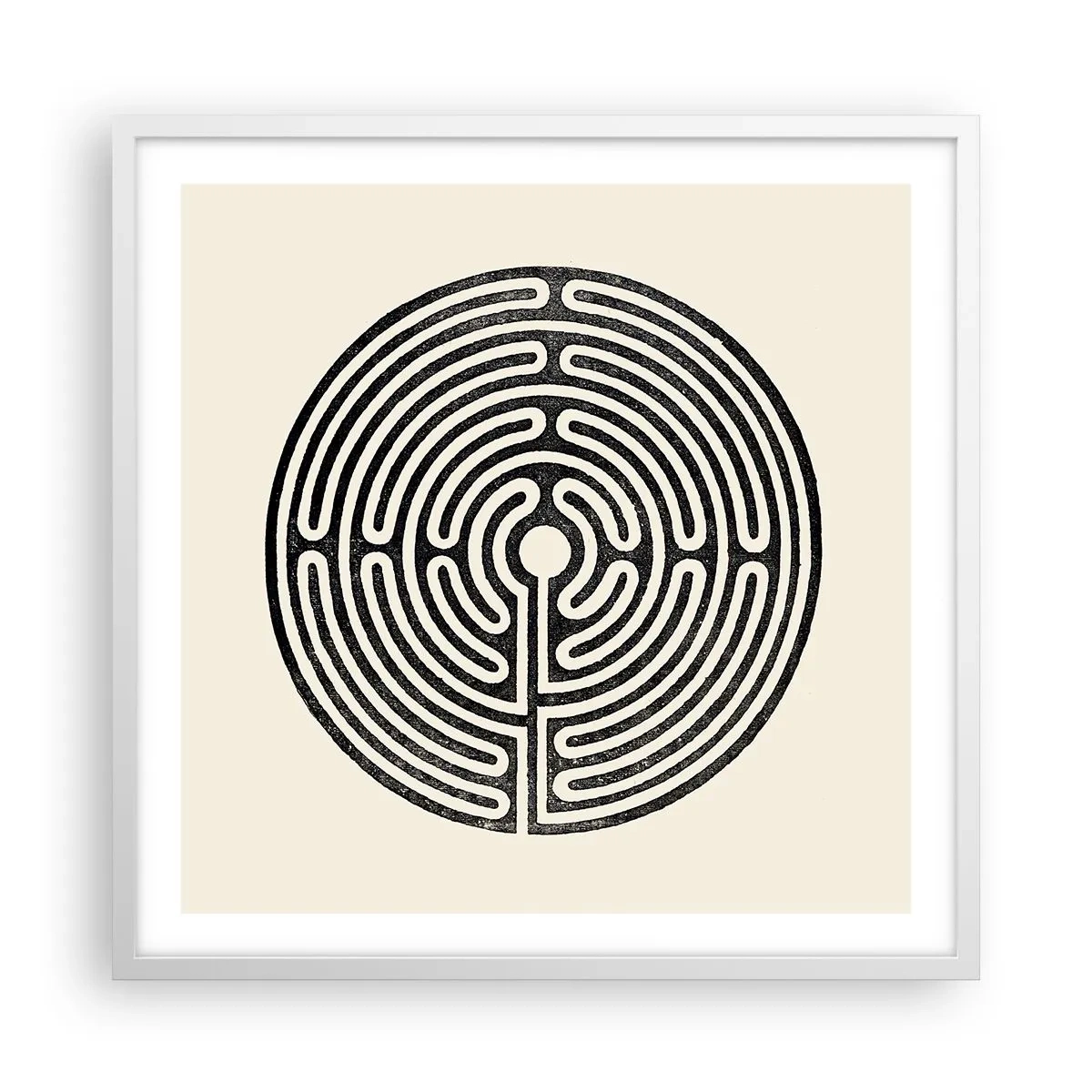 Affisch i vit ram - Mystisk ordning - 60x60 cm