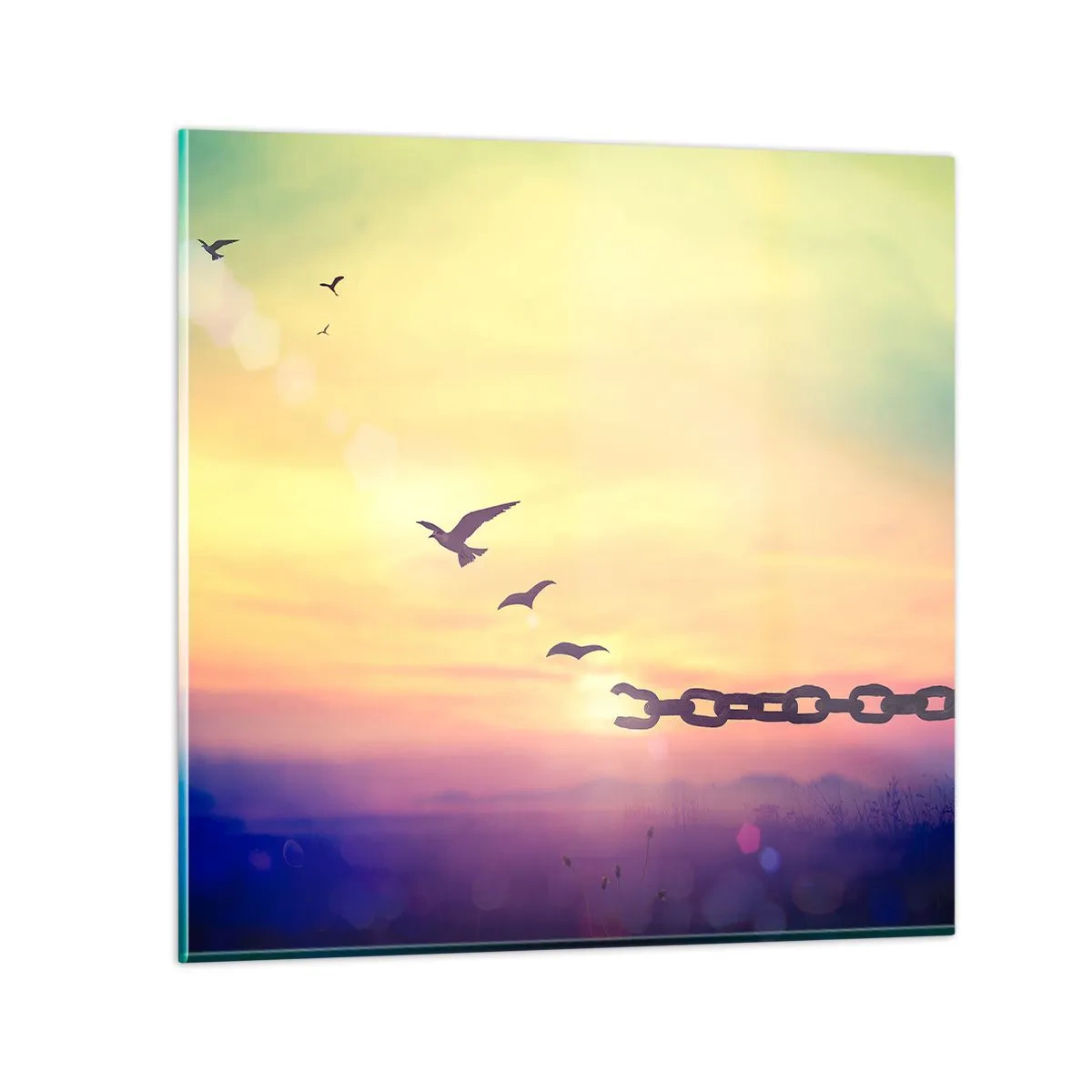 Glastavla - Bild på glas - Frihetens seger - 50x50 cm