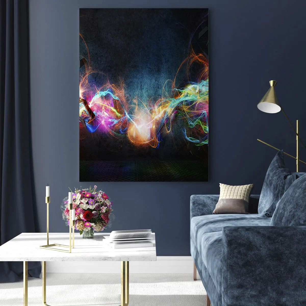 Glastavla - Bild på glas - Glatt mot mörkret - 50x70 cm