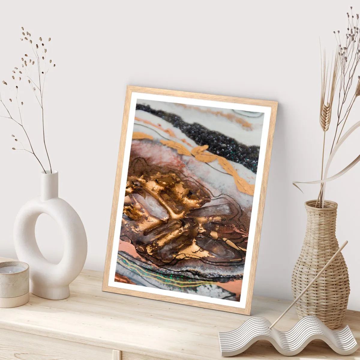 Affisch i ram av ljusek - Jordens element - 50x70 cm
