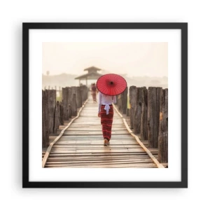 Affisch i svart ram - På den gamla bron - 40x40 cm