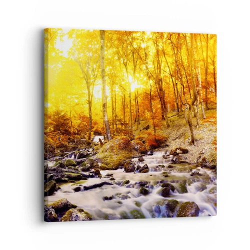 Canvastavla - Bild på duk - Stenar infattade i guld och platina - 30x30 cm