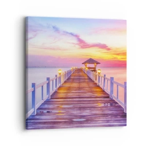 Canvastavla - Bild på duk - Kvällens lila-guld tystnad - 30x30 cm