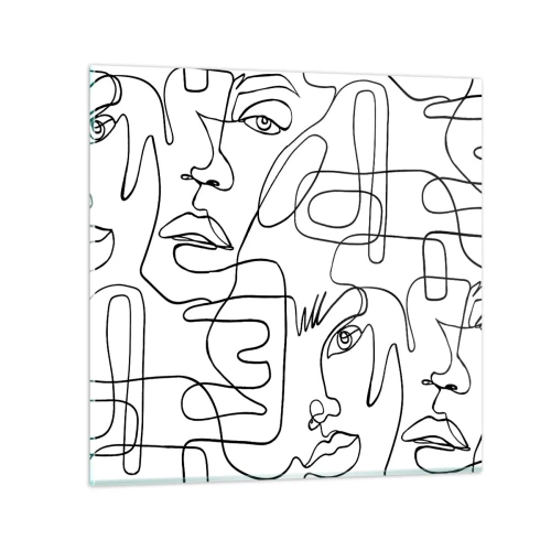Glastavla - Bild på glas - I trassliga känslor - 60x60 cm