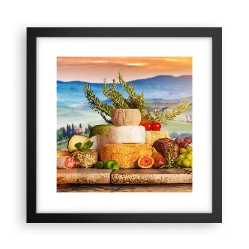 Affisch i svart ram - Italiensk livsglädje - 30x30 cm