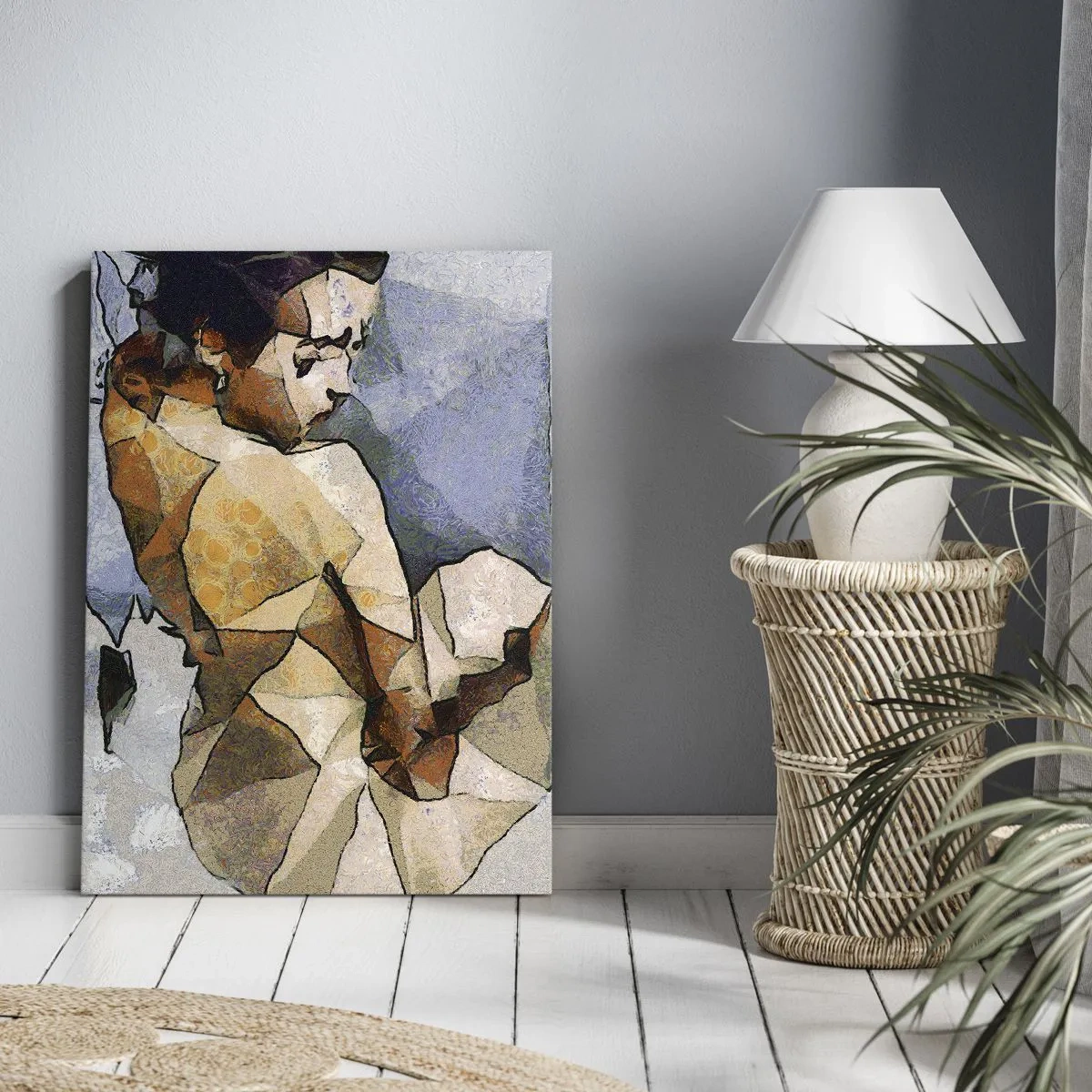 Canvastavla - Bild på duk - I kubismens anda - 70x100 cm