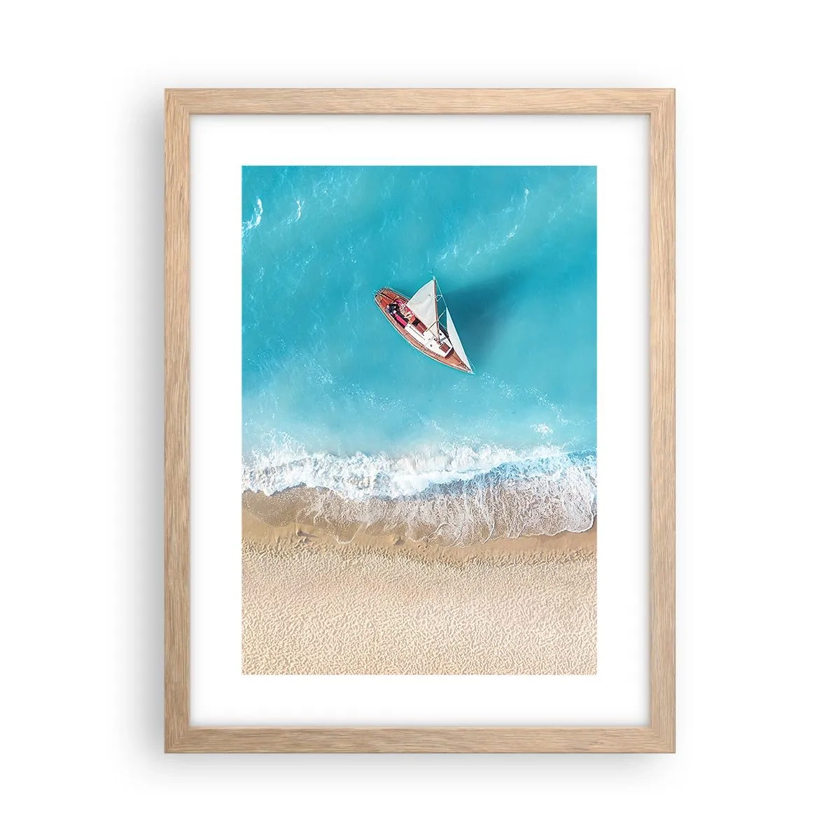 Affisch i ram av ljusek - På gränsen mellan blå och guld - 30x40 cm