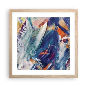 Affisch i ram av ljusek - Färgkaos - 40x40 cm