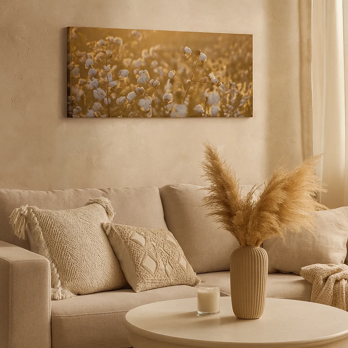 Canvastavla - Bild på duk - Fluffigt fält - 30x30 cm