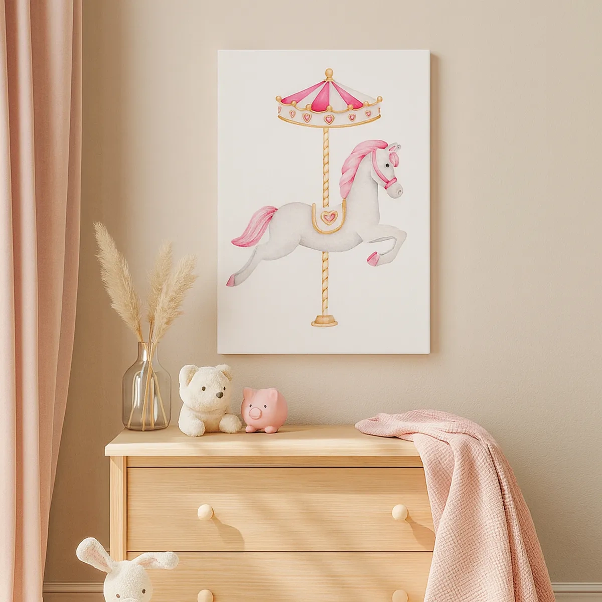 Canvastavla - Bild på duk - Han gav sig iväg med en hov - 50x70 cm