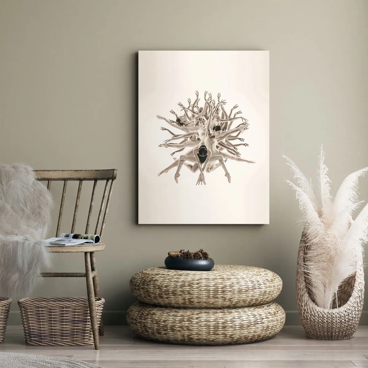 Canvastavla - Bild på duk - Blommar i dansen - 45x80 cm