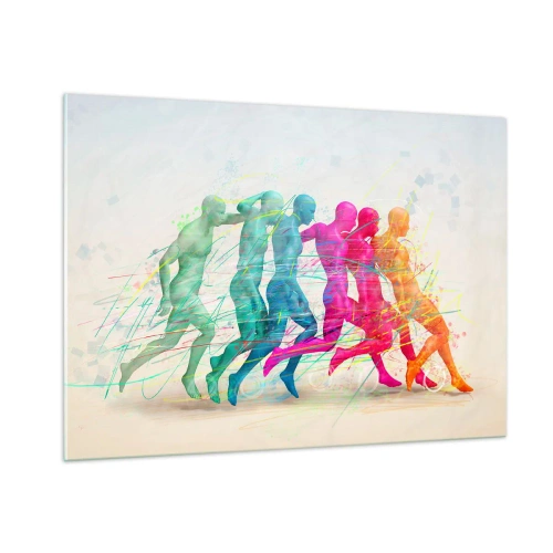 Glastavla - Bild på glas - Rörelsens harmoni - 100x70 cm