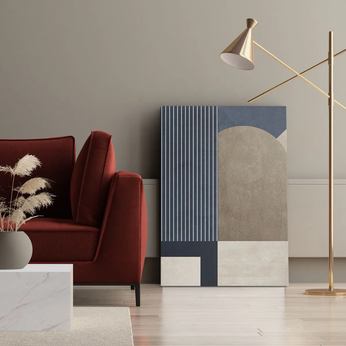 Canvastavla - Bild på duk - Komposition av enkelhet och rundhet - 80x120 cm