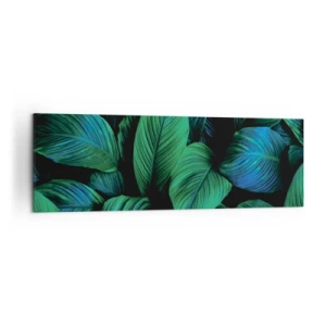 Canvastavla - Bild på duk - I gröna folkmassan - 160x50 cm