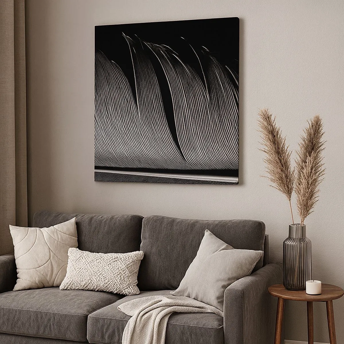 Canvastavla - Bild på duk - Fjäder - en underbar konstruktion - 30x30 cm