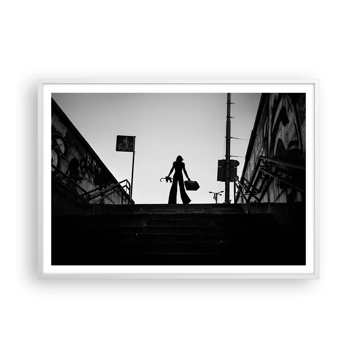 Affisch i vit ram - Stadsvandring - 100x70 cm
