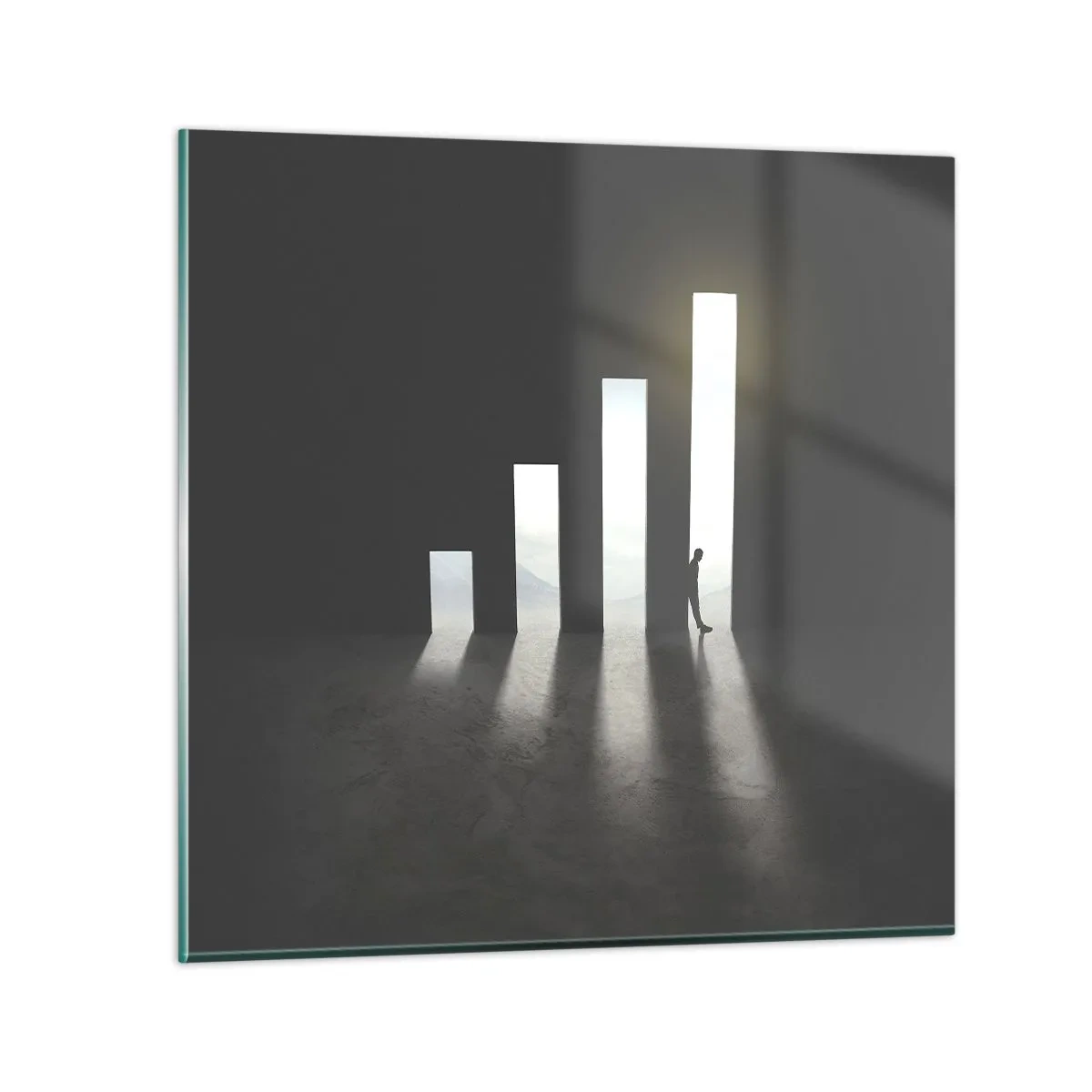 Glastavla - Bild på glas - Framgång - ett intryck - 40x40 cm