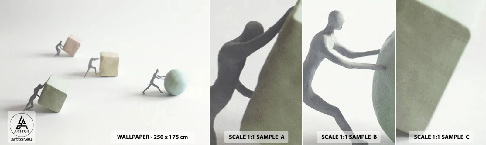 Provbit av självhäftande fototapet Deluxe Sticker - Livet leker - Abstraktion, människor, Arbete - 100x30 cm