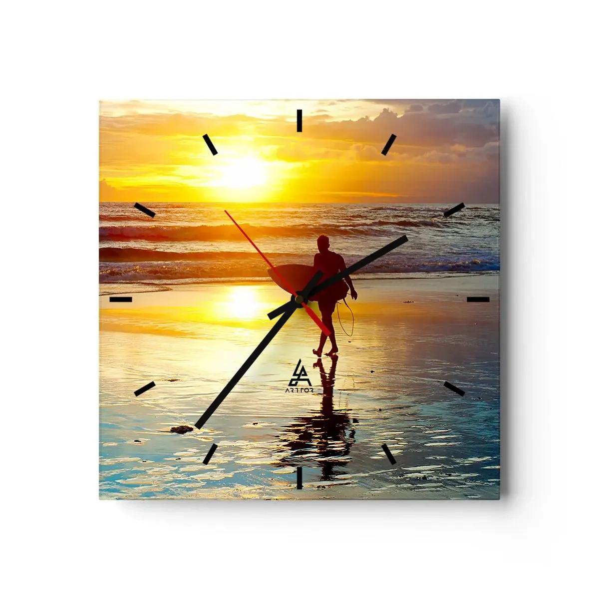 Väggklocka - Klocka på glas - Kämpes återkomst - 40x40 cm