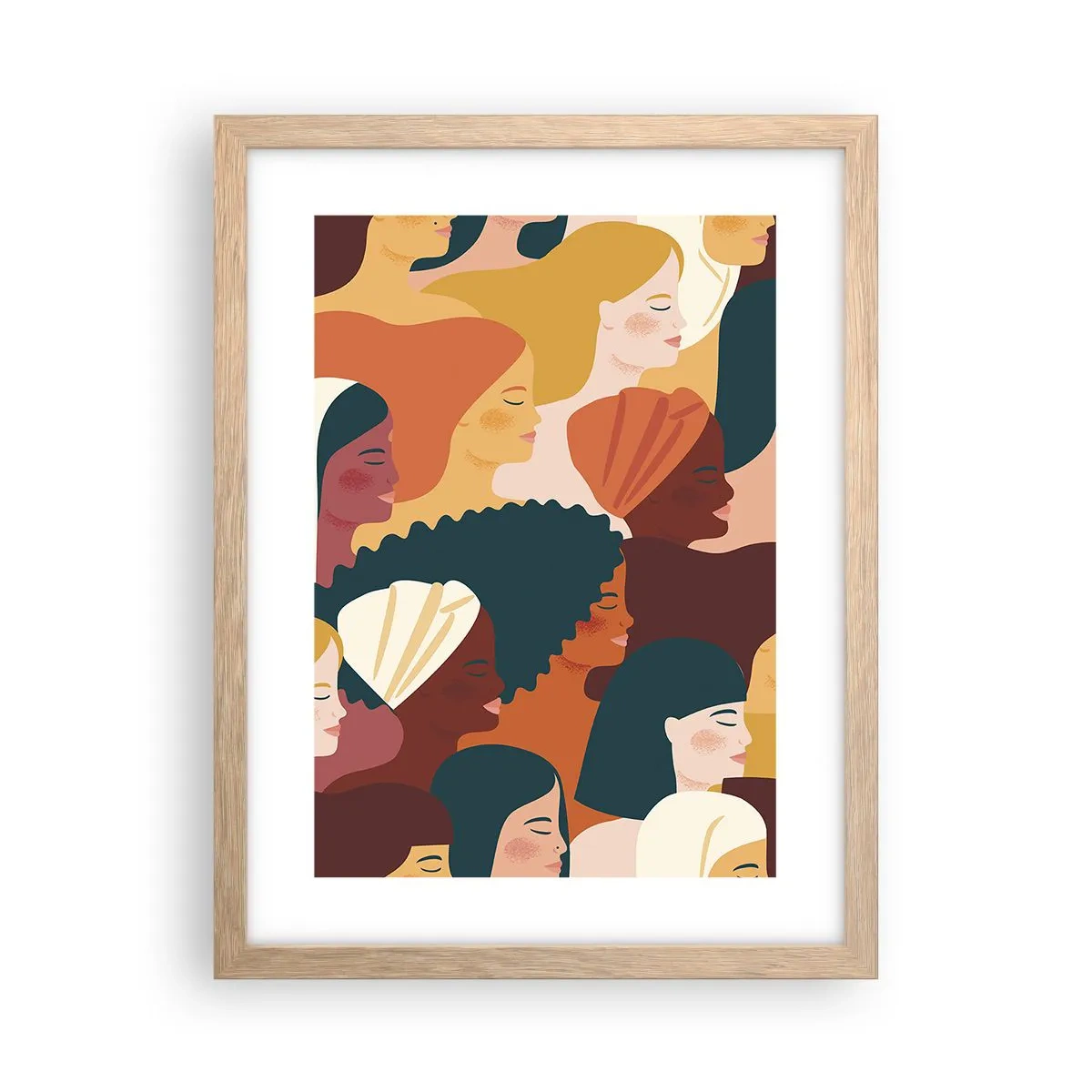 Affisch i ram av ljusek - Endast kvinnlighet - 30x40 cm