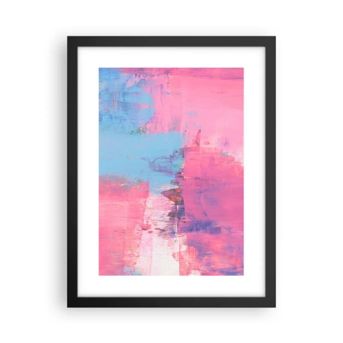 Affisch i svart ram - Rosa, blått och en gnutta ljus - 30x40 cm