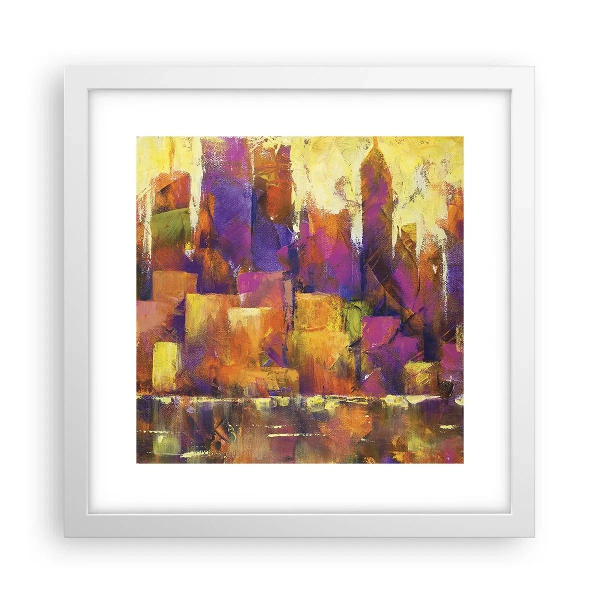Affisch i vit ram - Metropolis komposition - 30x30 cm