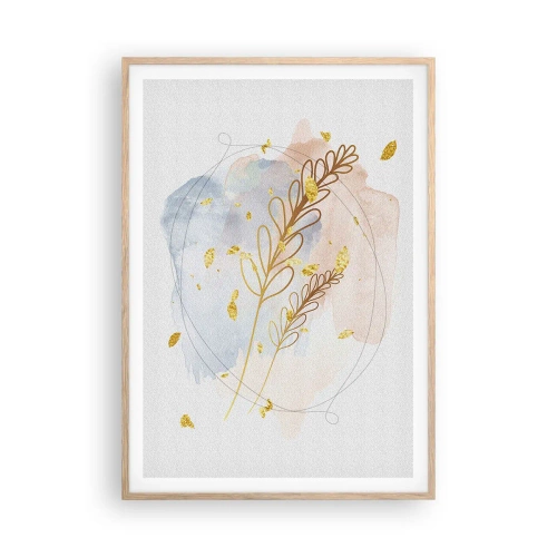 Affisch i ram av ljusek - En gyllene explosion - 70x100 cm