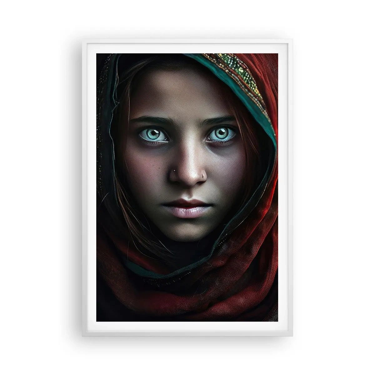 Affisch i vit ram - Östlig prinsessa - 70x100 cm