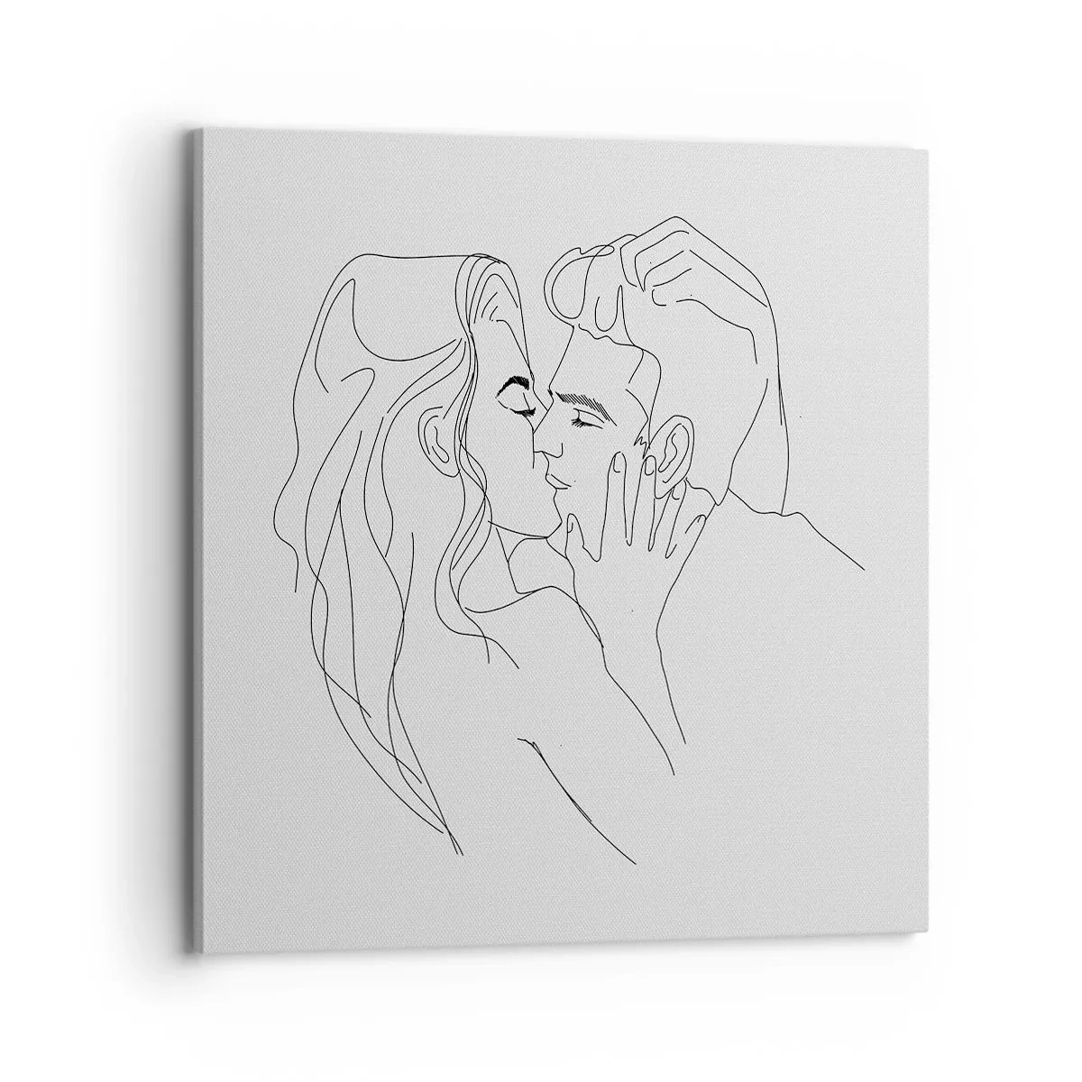 Canvastavla - Bild på duk - Med samma streck - 70x70 cm