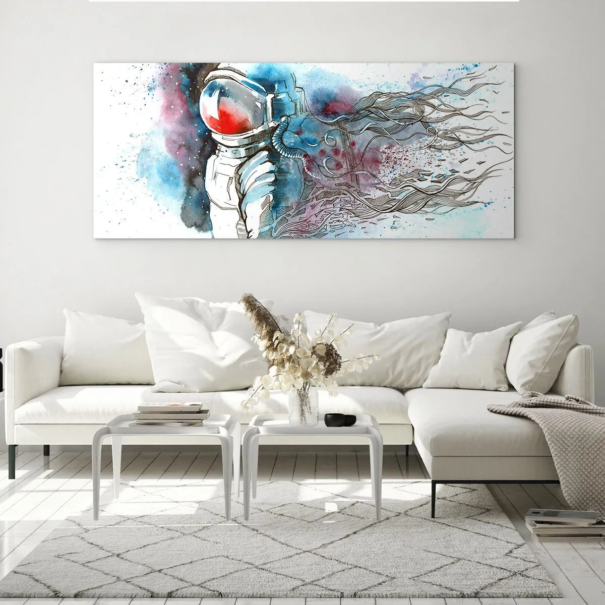 Glastavla - Bild på glas - Ensam med rymden - 160x50 cm