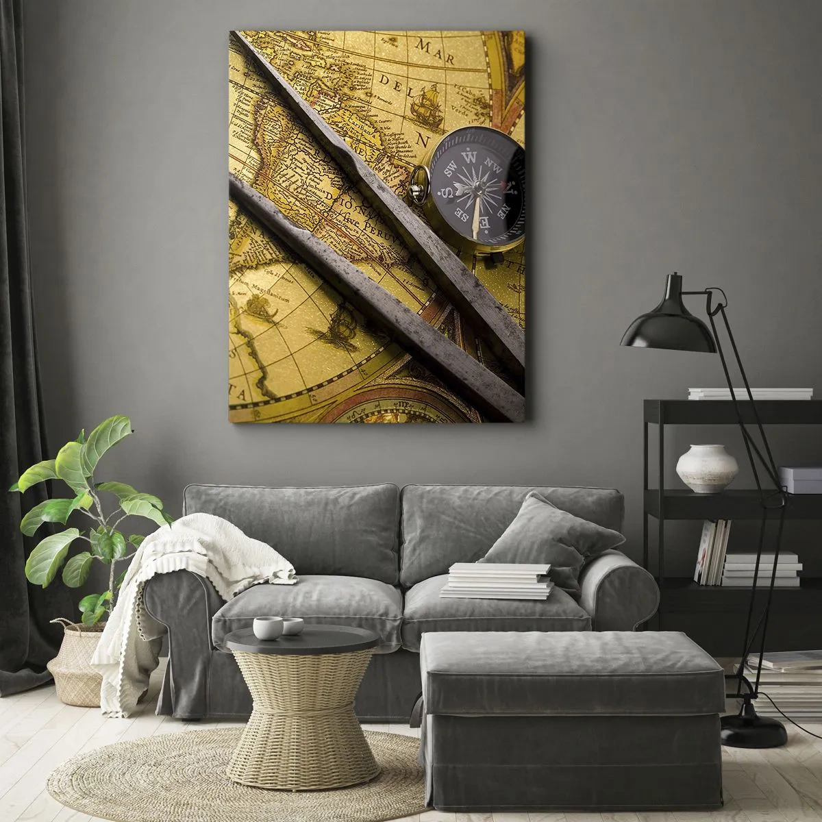 Canvastavla - Bild på duk - Var är skatterna? - 45x80 cm