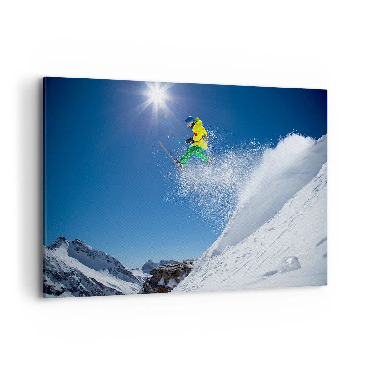 Canvastavla - Bild på duk - Dansar med fjällen - 120x80 cm