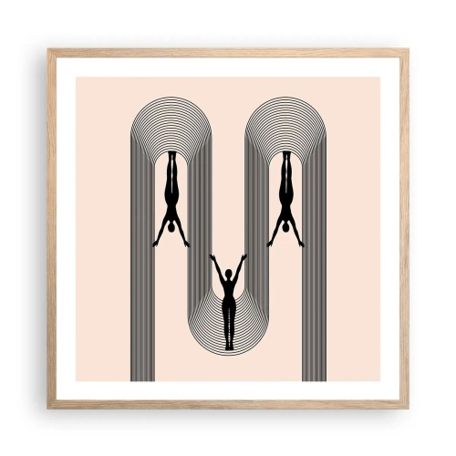 Affisch i ram av ljusek - Upp och ner - 60x60 cm
