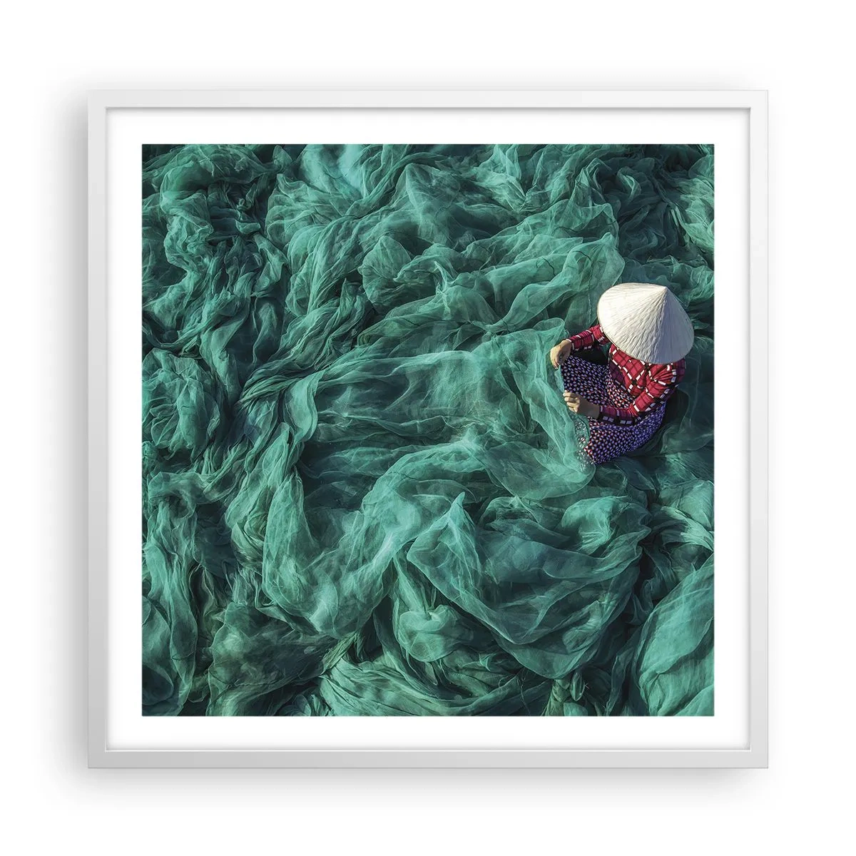 Affisch i vit ram - I nätens hav - 60x60 cm