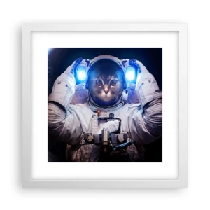 Affisch i vit ram - Houston, ni har problem - 30x30 cm