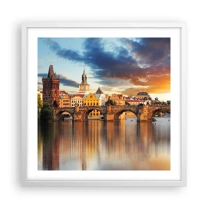 Affisch i vit ram - Vacker sedan århundraden - 50x50 cm