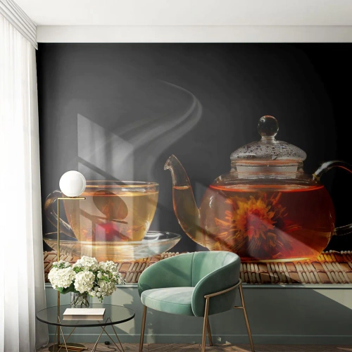 Fototapet Premium Canvas - Magin och konsten att brygga te - Te, Tekanna, Tekopp - 200x140 cm