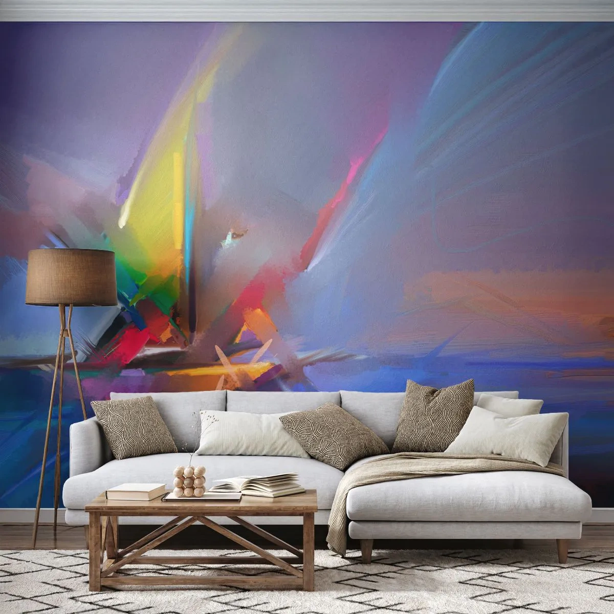 Fototapet Standard Eco - Snabb som en fågel - Abstraktion, Bit, Segelbåt - 200x140 cm