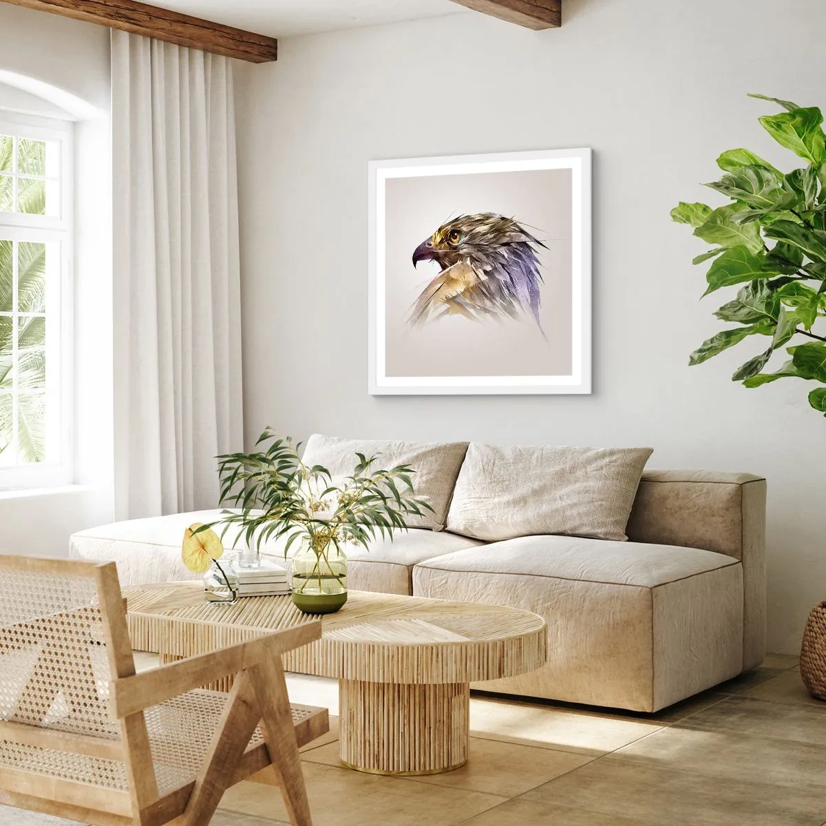 Affisch i vit ram - En kämpes porträtt - 50x50 cm