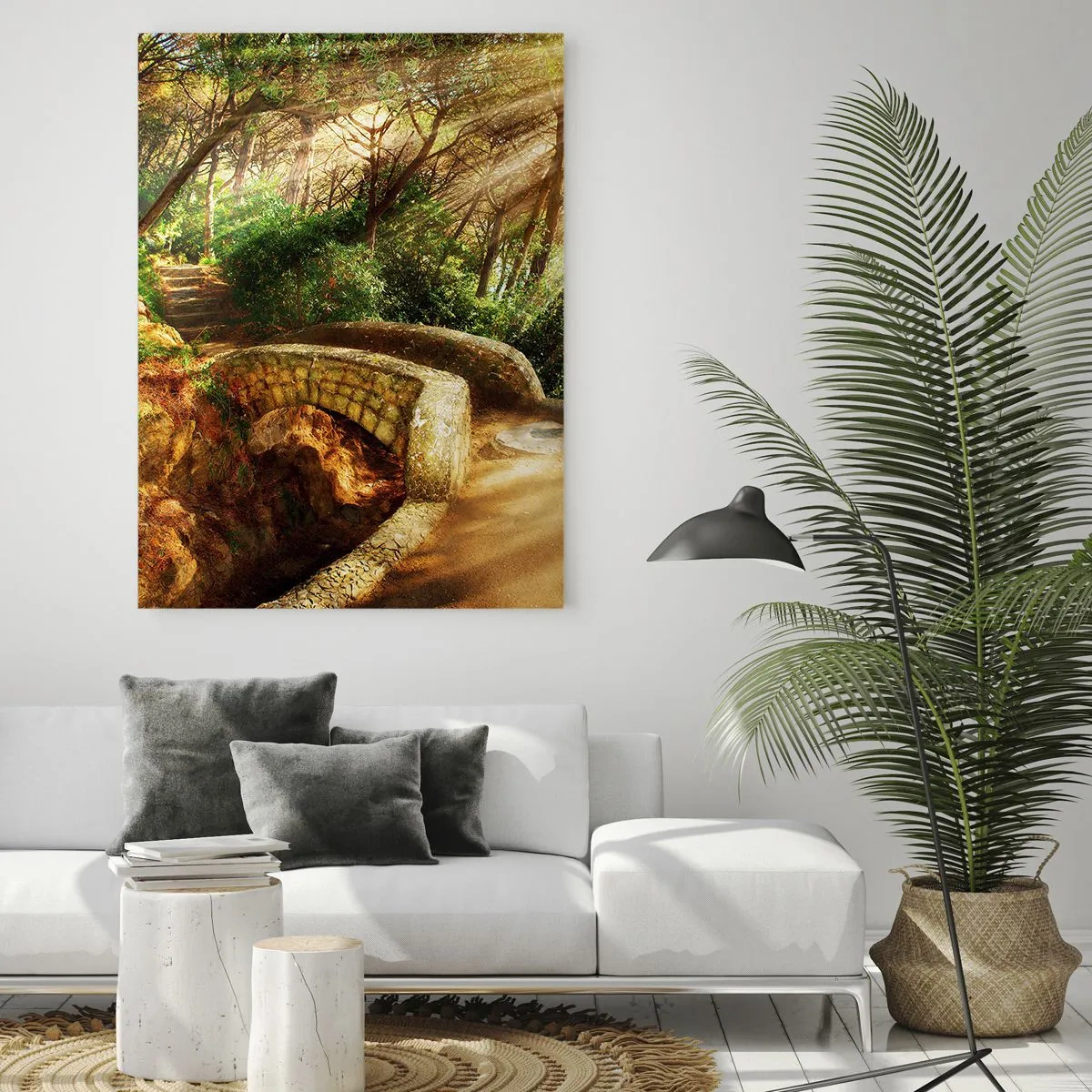 Glastavla - Bild på glas - Från bron till sagoskogen - 50x70 cm