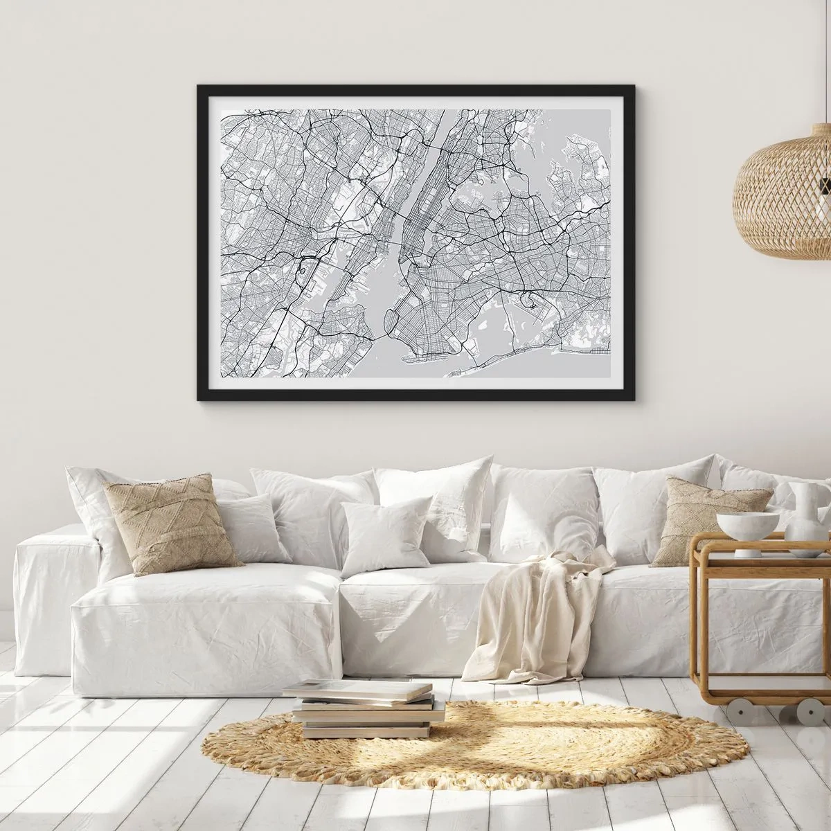 Affisch i svart ram - Metropolens anatomi - 70x50 cm
