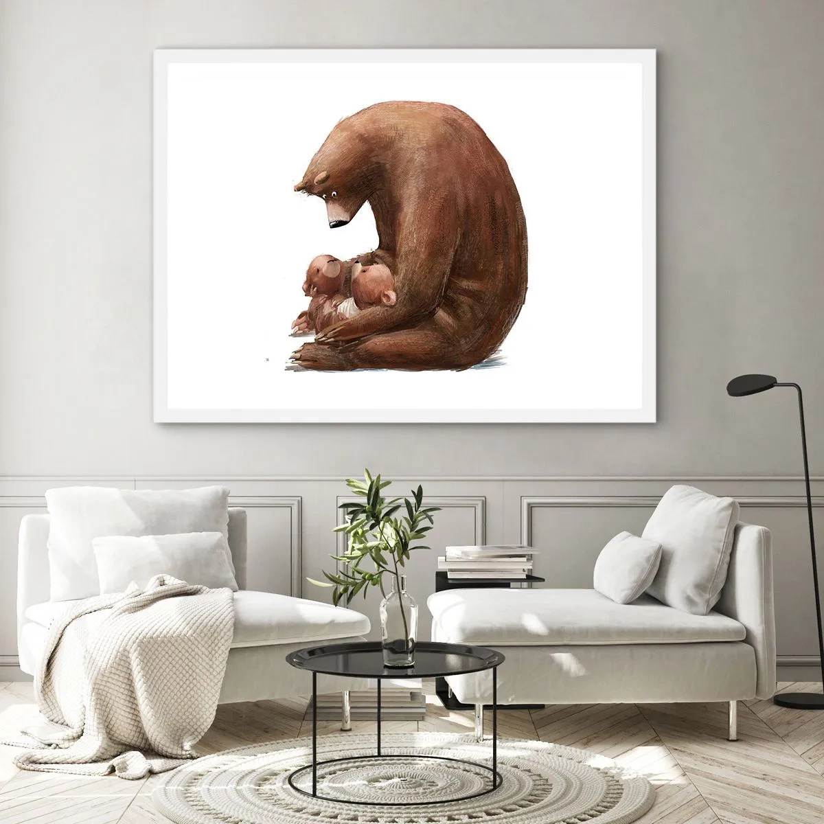 Affisch i vit ram - Söta drömmar, barn - 100x70 cm